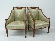 antique furniture a pair of inlaid edwardian arm A Pair of Inlaid Edwardian Arm