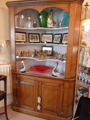 Oak Corner Cabinet  Dresser Fa