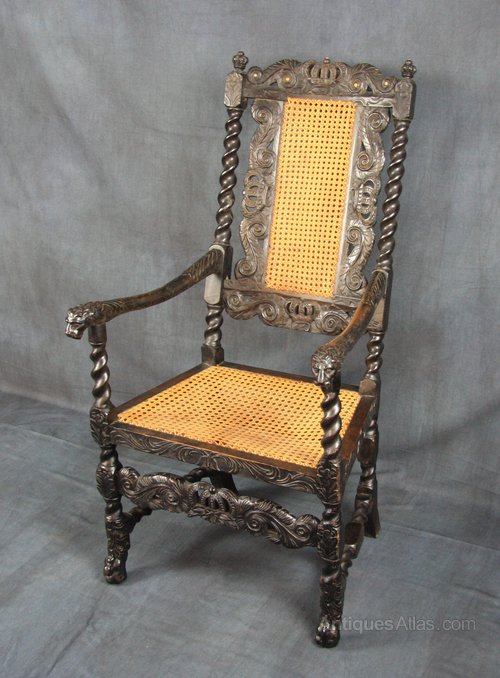 Charles II Walnut Armchair