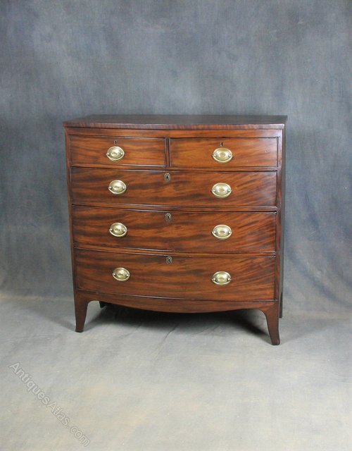 Regency Mahogany Bow Front Chest of Drawers