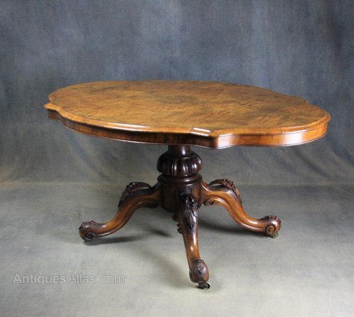 Victorian Burr Walnut Breakfast / Loo Table
