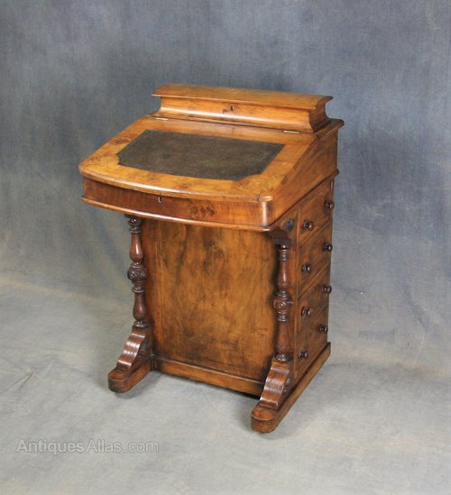 Victorian Walnut Davenport Desk