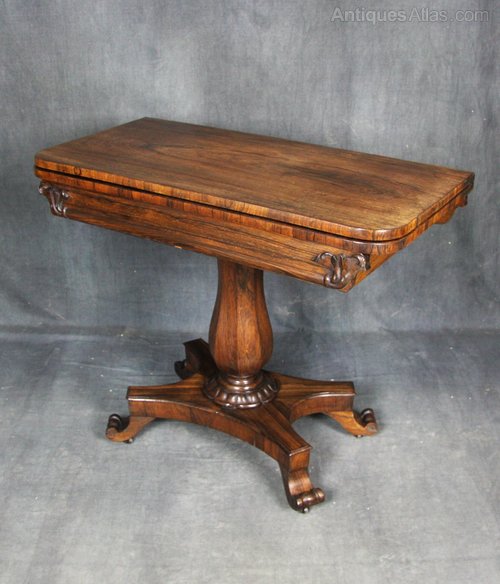 William IV Rosewood Card Table