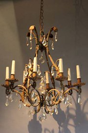 Antique irpn chandelier circa