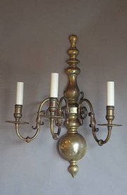 Pair of cast brass Dutch style