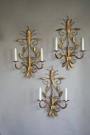 Set of 3 Spanish gilt metal sc