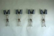 Set of 4 flat to the wall silv