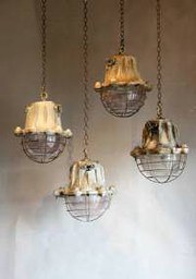 Set of 4 industrial cage light