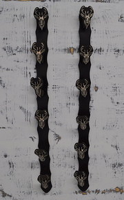 2 Leather and White Metal Stag