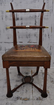 antique furniture walnut hunting chair c1900 Walnut Hunting Chair C1900