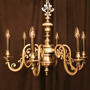 English Satin Pewter 6 Light C
