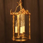French Gilded Triple Light Hal