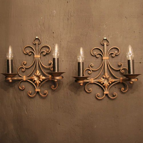 Antiques Atlas - French Pair Of Wrought Iron Antique Wall Lights