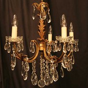 antique lighting italian gilded 5 light chandel Italian Gilded 5 Light Chandel