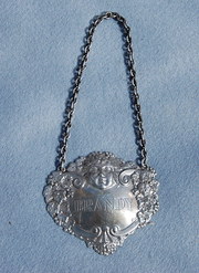antique silver silver bottle lable brandy Silver Bottle Lable Brandy