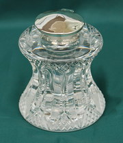 antique silver silver mounted cut glass inkwe Silver Mounted Cut Glass Inkwe