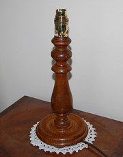 Turned Oak Table Lamp