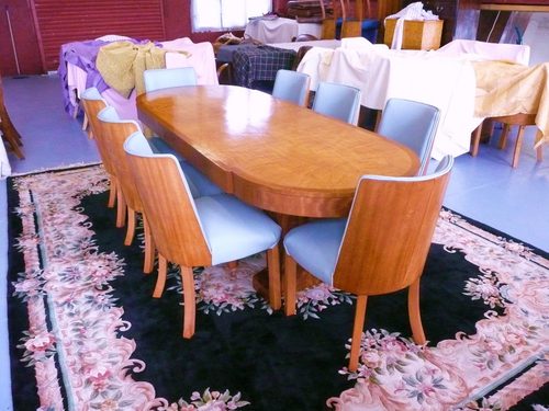 Antique Art Deco Sycamore Dining Suite 1930s Art Deco Sycamore Dining Suite 1930s