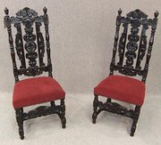Pair of Victorian hall chairs