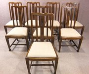 Set of 8 Edwardian oak dining