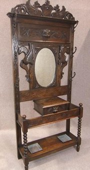 antique oak victorian greenman hall stand Victorian Greenman Hall Stand