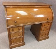 Victorian oak roll top desk