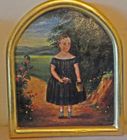 Oil on canvas of a young girl