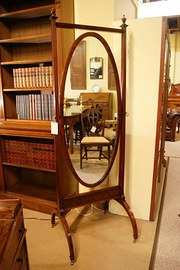MAHOGANY  INLAID CHEVAL MIRROR