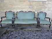 antique furniture victorian carved 3 piece parlo Victorian Carved 3 Piece Parlo