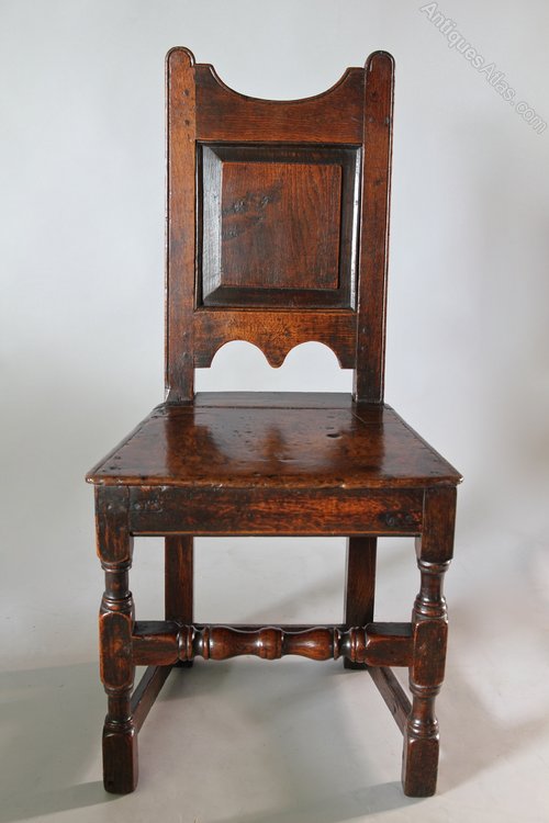 17th Century Panelled Back Oak Chair. V87
