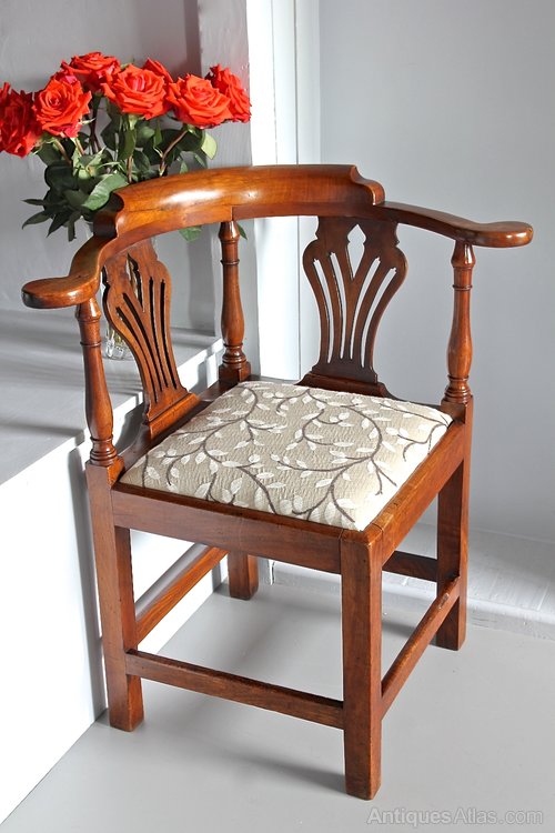 18th Century Walnut Corner Armchair.