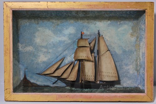 19th Century Half Ship Diorama. T733