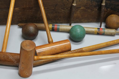 Antique Boxed Jacques Croquet Game. V54