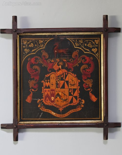 Antique Framed Armorial Coat of Arms. U52