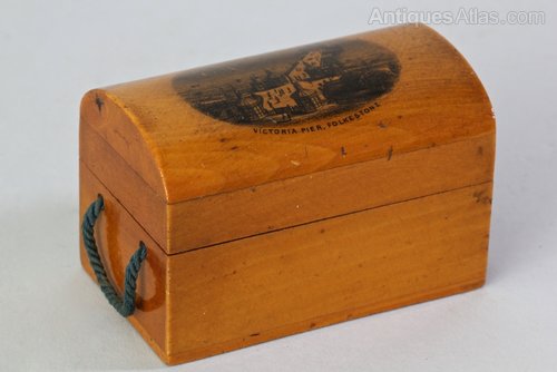 Antique Treen Mauchline Ware Trunk. S663
