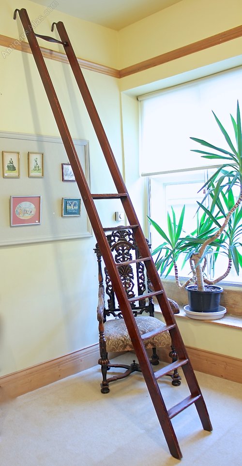 Antique Victorian Library Ladder.
