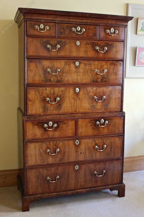 Early 18th Century Walnut Chest on Chest.