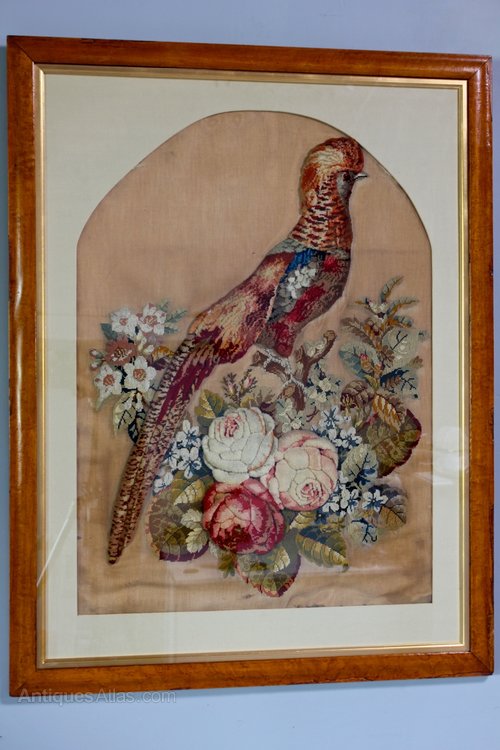 Framed Victorian Raised Woolwork Picture. U263