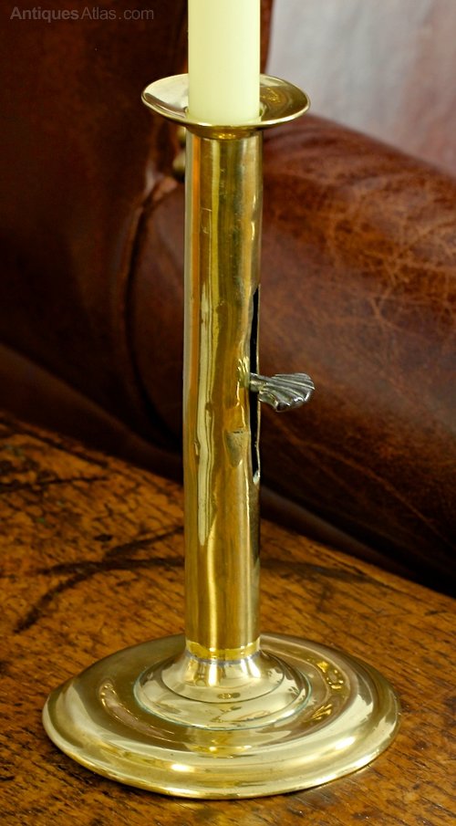 Georgian Brass Hogscraper Candlestick. T671