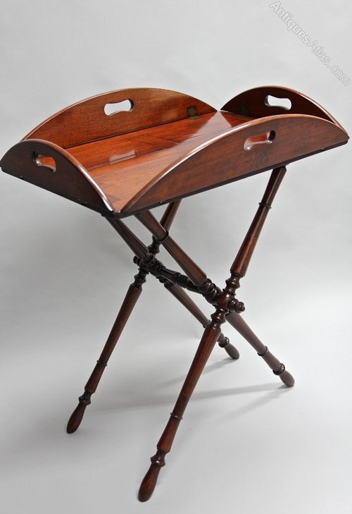Georgian Mahogany Butlers Tray on Stand. U398