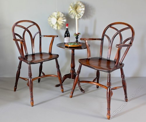 Pair of Gothic Windsor Armchairs. U468