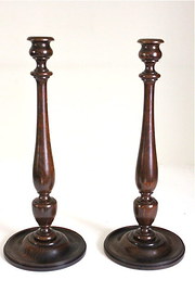 Pair of Oak Candlesticks