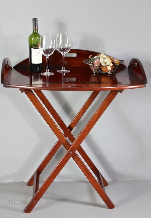 Regency Mahogany Butlers Tray on Stand. U284
