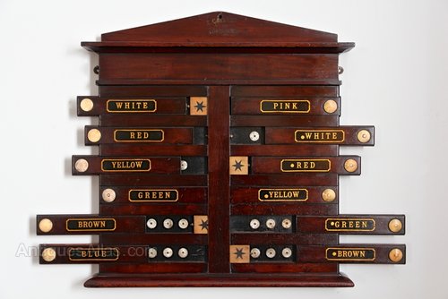 Victorian Mahogany Life Pool Scoreboard. U637