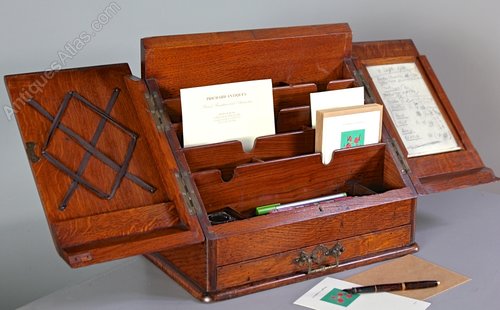 Victorian Oak Stationary Box. U184