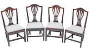 antique furniture set of 4 georgian 19c elm oak Set of 4 Georgian 19C elm oak