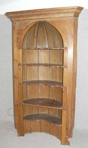 1930s pine corner shelf