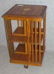 1970s Yew wood revolving bookc