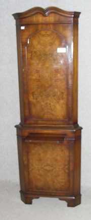 burr walnut corner cupboard