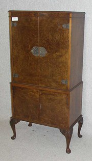burr walnut drinks cabinet
